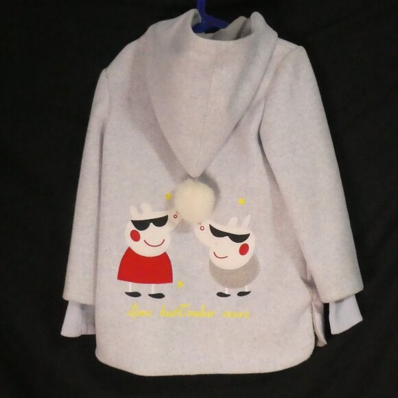 Y.B. SHI | 120/64 (approx ages 5-6 years) | Children's Grey Hooded Coat - Picture 1 of 16